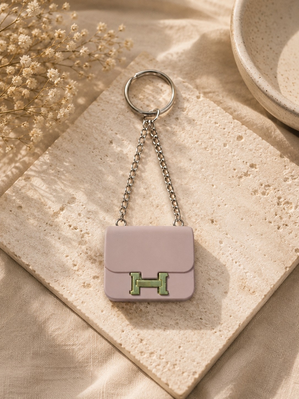 Mini Lavender Chain Keychain Bag Charm